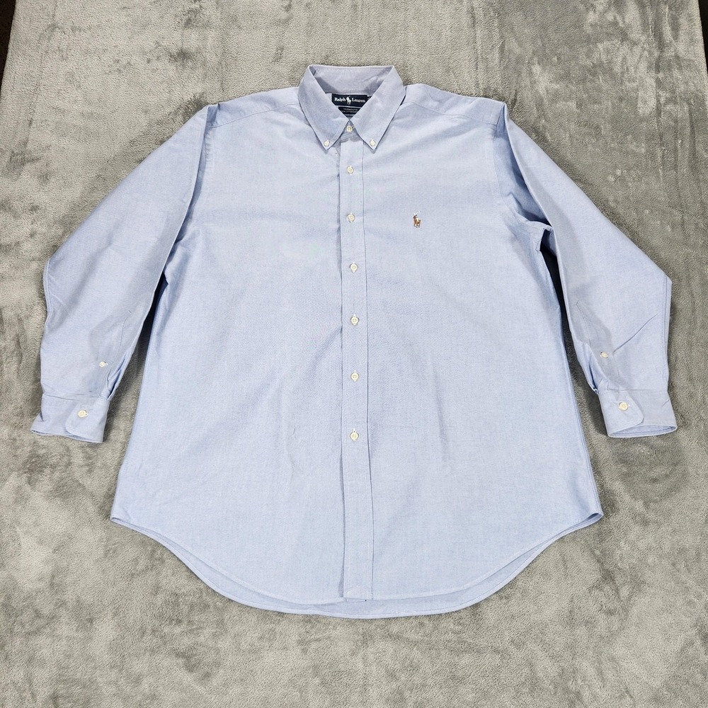Ralph Lauren Shirt Mens 16.5 32/33 Blue Yarmouth Oxford Button Down Long Sleeve